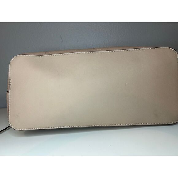 GUESS Melrose Ave Taupe Embossed Logo Tote Bag Handbag Purse Designer Fashion - Picture 8 of 8